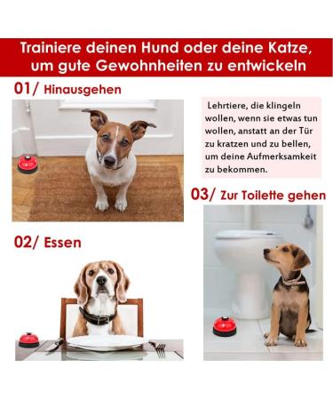 Slowton Dog Wring - 2 Piece Cat Bell Set with Non-Slip Floor | Paw Print Dog Doorbell & Puppy Toy | Dog Training Bells for Pets in Red & White - Buy Online on GoSupps.com