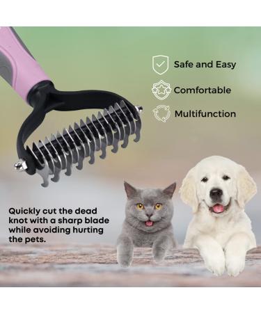 Mydaisy Dog & Cat Brush for Long-Haired Undercoats | Best Underwool & Subfell Dog Comb - Pink - Buy Online on GoSupps.com