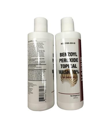 Harris Pharma 10% Benzoyl Peroxide Wash 8 oz - Pack of 2 - Acne Treatment - Buy Online on GoSupps.com
