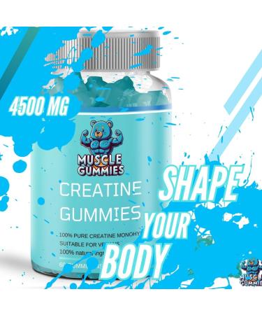 Muscle Gummies Creatine Monohydrate 4500 - 60 Chewable Gummies for Men & Women | Natural Berry Pre Workout Supplement - Buy Online on GoSupps.com
