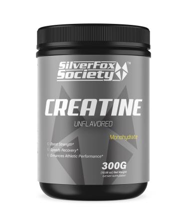 Silver Fox Society Creatine Monohydrate Advanced Creatine Monohydrate Powder for Strength Muscle Recovery Energy Boost - Creatine Powder for Fitness and Gym Performance 300g