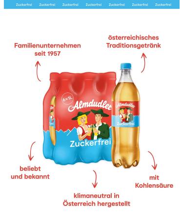 Buy Almdudler Sugar-Free Alpine Herb Lime (6 x 1L) - Authentic Herbal Taste Low-Calorie Refreshment - Buy Online on GoSupps.com
