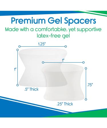 ViveSole Toe Spacer Separators (8 Pcs) for Overlapping Toes - Bunion Pain Relief & Toe Alignment Corrector - Silicone Gel Spreaders for Men and Women - Buy Online on GoSupps.com