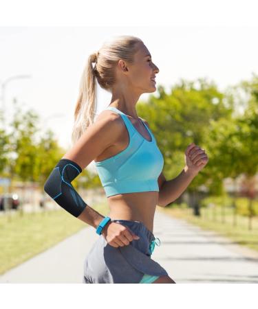 Elbow Compression Sleeve - Tennis Elbow Brace for Tendonitis (1 Pair) - Blue Small - International Shipping Available - Buy Online on GoSupps.com