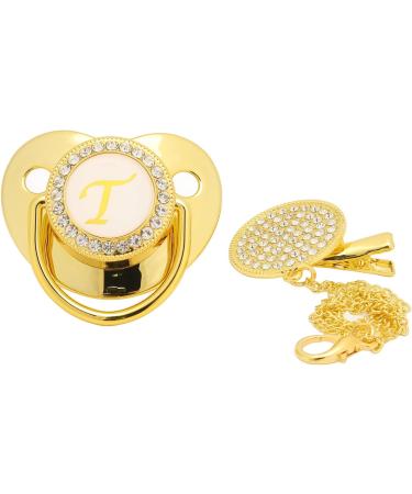 Hyuduo Golden Baby Pacifier - Personalized Curved Design Safe Materials 26 Letters Healthy Bling - Essential Clips for Newborns (6-18 Months) - Buy Online on GoSupps.com