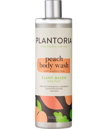 Plantoria Peach Body Wash | Plant Based Pure Natural Bodywash for Women & Men | Antioxidant Rich Body Skin Care Products With Deionized Water  Peach  Sweet Almond & Cactus | High in Vitamin A & C