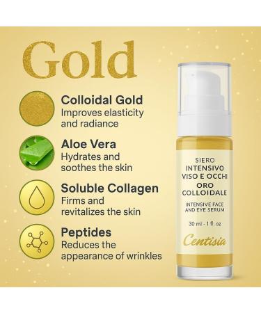 S rum Intensif Visage et Yeux l'Or Collo dal 30 ml lixir Anti- ge R g n rateur Cellulaire Hydratant Revitalisant et claircissant Avec Collag ne lastine et Peptides - Buy Online on GoSupps.com