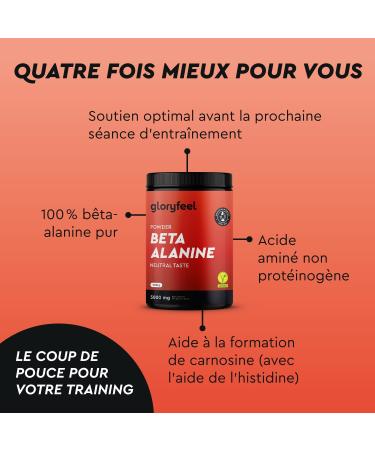 Beta alanine powder 1000g - 5000mg per serving - Pre-workout for 7 months - High dose vegan amino acid - Beta alanine +99% pure without additives & neutral flavor - Laboratory tested quality - Buy Online on GoSupps.com