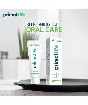 Primal Life Organics Dirty Mouth Mineral Toothpaste - Nano-Hydroxyapatite Colloidal Silver Charcoal - Organic Whitening (Spearmint 4 Oz) | Shop Internationally - Buy Online on GoSupps.com