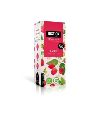 Intick |Sugar -free instant drink - raspberry |1 pack for 12 x 1.5 l |Vegan low in calories with vitamin C flavored instant beverage powder for water