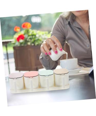 Zerodeko Seasoning Jar 1 Set Combination Seasoning Box Simple Spoon Cover Kitchen Pots 31.5x8.5cm White - Buy Online on GoSupps.com