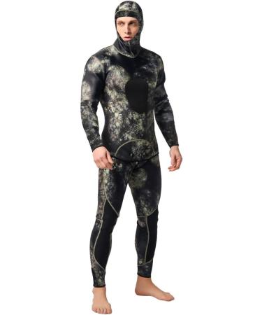 Nataly Osmann Camo Spearfishing Wetsuits Men 3mm/1.5mm Neoprene 2-Pieces Hooded Diving Suit - Camo-3mm Large - Buy Online on GoSupps.com