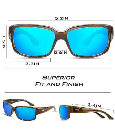KastKing Skidaway Polarized Sport Sunglasses | Ideal for Driving, Fishing, Cycling | UV Protection | Glossy Tortoise Frame, Smoke - Ocean Mirror Lens - Buy Online on GoSupps.com