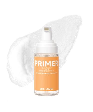 Cloud Glow Priming Foam Brightening Primer 40 mL Pore Smoothing Primer Foaming Face Primer for Skin Flawless and Glowing Long Lasting Makeup's Staying for All Skin Tones
