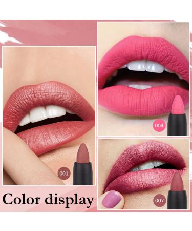3 Colors Moisture Smooth Longwear Lipstick Set - Matte Finish Lip Crayon Pack for Makeup Collection - Waterproof Velvet Lip Gloss Stain - Nourishing Formula (01# 04# 07#) - Buy Online on GoSupps.com