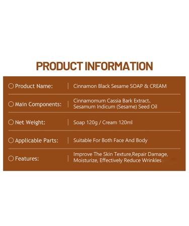 DISAAR Beauty Moisturizing Cream Cinnamon Black Sesame Restore Skin Vitality Smooth Minimize Pores Repair Anti-Wrinkle 120ml / 4.05fl.oz - Buy Online on GoSupps.com