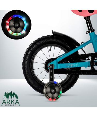 Multicolored LED Training Wheels for 12-18 Inch Kids Bikes - Easy Installation, Compatible with Boys/Girls Single Speed Bicycles - Black - Buy Online on GoSupps.com
