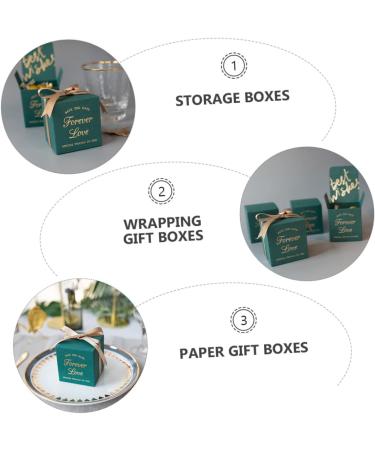 jojofuny 10pcs Box Wedding Candy Carton Bridesmaids Green Treat Bags Wrapping Pouch Baby Earth Tones Set 8.5X8.5X8.5cm Dark Green - Buy Online on GoSupps.com