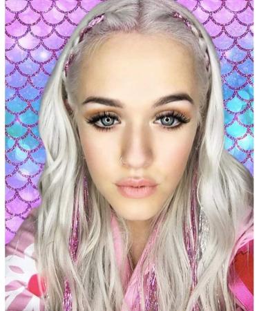 Fairy Holographic Hair Tinsel Extensions - 250 Strands Pink Sparkle | Women's Hair Glitter Accessories - Buy Online on GoSupps.com