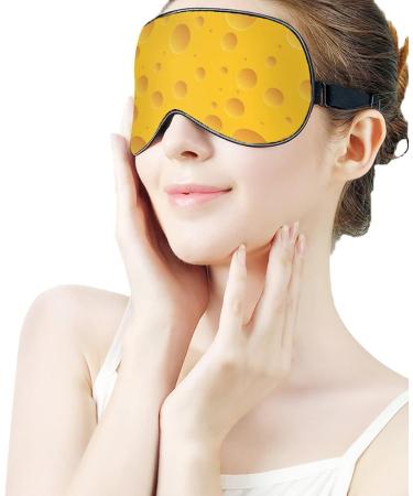Buy Yellow Cheese Sleep Mask for Women - Adjustable Eye Shades with Elastic Strap for Better Sleep - Buy Online on GoSupps.com