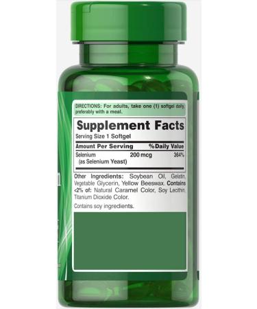 Puritan's Pride Absorbable Selenium 200 mcg - 100 Softgels | Antioxidant Support - Buy Online on GoSupps.com