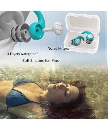 Buy Noise Cancelling Silicone Ear Plugs for Sleeping & Swimming | Soft Waterproof Ear Plugs for Quiet & Comfortable Sleep | Ideal for Ages 12+ - A-green - Buy Online on GoSupps.com