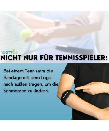 Health Rise 2 Set Tennis Elbow Brace - Black & Blue | Unisex Elbow Support for Tennis & Golfer's Elbow with German Instructions - Buy Online on GoSupps.com
