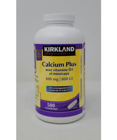 kirkland Signature Calcium Plus with Vitamin D3 & Minerals 600mg/800IU 500 tabs - Buy Online on GoSupps.com
