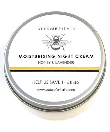 BEES of BRITAIN - 99% Natural Rich Night Cream - Honey Lavender. Soothe Nourish Hydrate Dry Skin. pH 5.5 Sensitive Skin. We Donate 5% of our Profit to Save Bees + Pollinators.100g