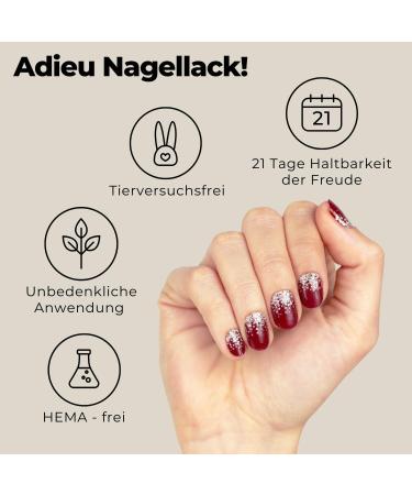 Original Miss Sophie Nail Foils Snow White - 24 Ultra-Thin Glitter Nail Polish Stripes for Finger & Toenails - Compatible with Natural Acrylic Gel & Shellac Nails - Buy Online on GoSupps.com