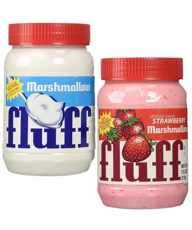 Marshmallow Spread Bundle With Marshmallow Fluff 213g and Marshmallow Strawberry Fluff 212g (2 Pack)