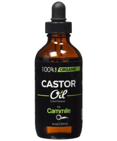 Organic Castor Oil For Eyelashes  Eyebrows  Hair & Skin - Grow Longer Eyelashes And Fuller Eyebrows (4 oz) 4 Ounce