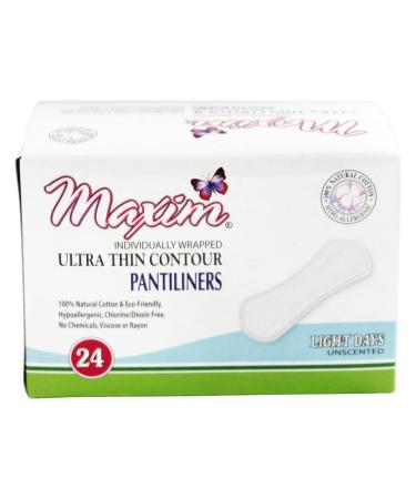 Maxim Hygiene Products Natural Cotton Ultra Thin Pantiliners Light Days - 24 Pads