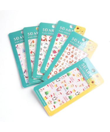 Xmas Decals Bird Festive Design Nail Art Decoration Snowflakes Nail Stickers Winter 5D Embossed(5D-K099) - Buy Online on GoSupps.com