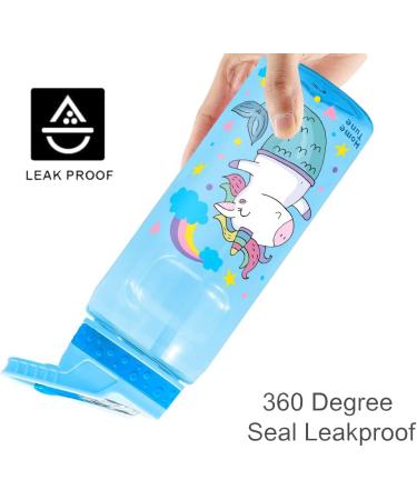 Koohot 22oz Kids Water Bottle - BPA Free, Leak-Proof, Lightweight with Straw Lid and Carry Loop - Mermaid2 Design for Boys and Girls - Buy Online on GoSupps.com