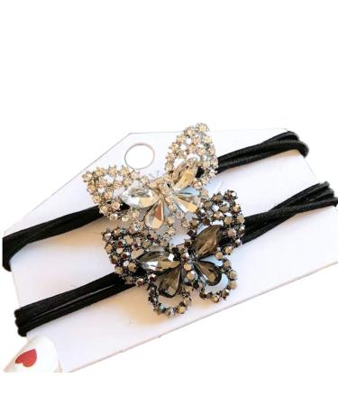 Xiwstar Crystal Rhinestone Butterfly Hair Scrunchies - 2 Pack | Elegant Women Girls Hair Accessories - Buy Online on GoSupps.com