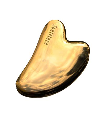Soulvinee Bronze Kansa Gua Sha Facial Massage Tool for Fine Lines Glowing Skin Reduces Stress and Eye Puffiness - 144 gm