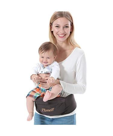 ThreeH Baby Hipseat Carrier Waist Stool Belt with Pocket Sturdy Buckle BC10 Brown