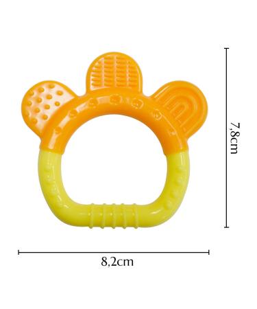 PREMYO Silicone Teething Ring for Babies - Cooling Relief BPA-Free & Soft - Reduces Teething Pain - Orange Yellow - Buy Online on GoSupps.com