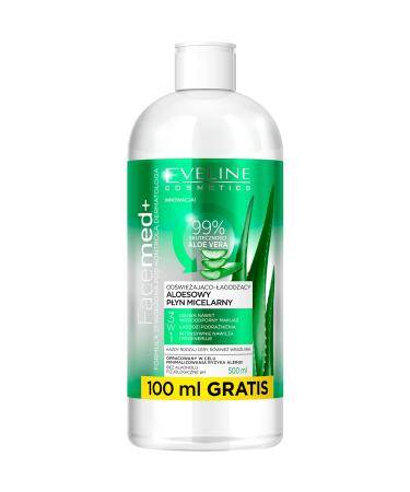 Eveline Cosmetics Facemed+ Refreshing and Soothing Aloe Vera Micellar Liquid 3in1 400 ml - Buy Online on GoSupps.com