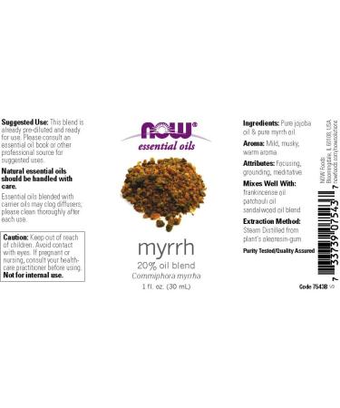 Now Foods Myrrh Essential Oil Blend 20% - 1 fl oz (30 ml) | Premium Quality - Buy Online on GoSupps.com