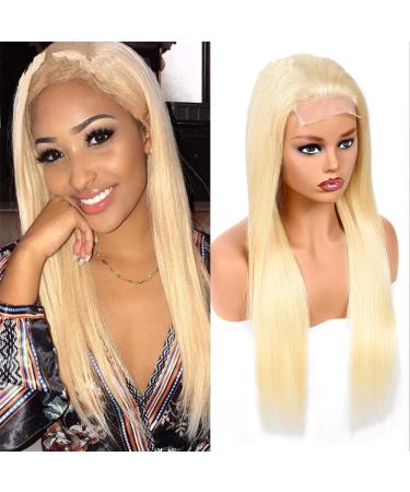 613 Closure Wig Blonde Human Hair Wig For Women 4X4 613 Lace Closure Wig Silky Straight Closure Wig Free Part With Baby Hair Natural Hairline 130% Density 9a Grade Short Hair 12 Inch 12 Inch 4X4 613 Straight
