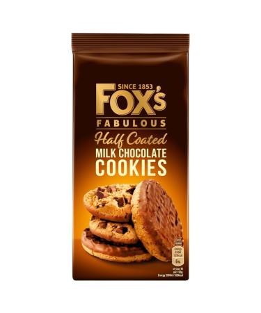 Fox's Fabulous Half Coated Milk Chocolate Cookies, 175g
