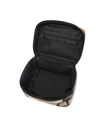 Daisy Black Horse Cosmetic Organizer Bag - Stylish Zipper Makeup & Wash Bag for Women & Girls - International Shipping Available - Buy Online on GoSupps.com