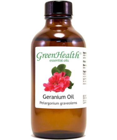 Geranium Essential Oil 4 fl oz (118 ml) Glass Bottle w/Cap 100% Pure GreenHealth - Buy Online on GoSupps.com