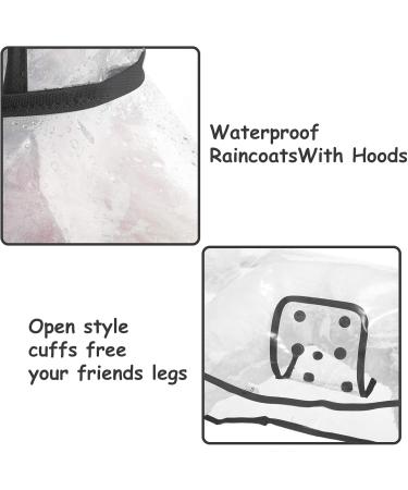 Petcute Waterproof Dog Raincoat with Hood - Transparent PVC Breathable & Button Closure for Medium & Large Dogs (Size M Black) - Buy Online on GoSupps.com
