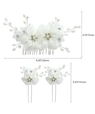 SOBEIT Wedding Hair Comb Set - Flower Pearl Bridal Accessories for Bride, Bridesmaid - Elegant Hair Pieces for Women and Girls - Buy Online on GoSupps.com