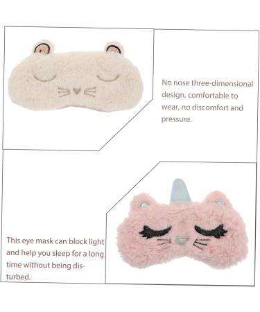 Beaupretty Cat Eye Mask - 4 Pcs Eye Protector for Men & Women | Portable Polyester in Pink & White | Perfect for Travel & Relaxation - Buy Online on GoSupps.com