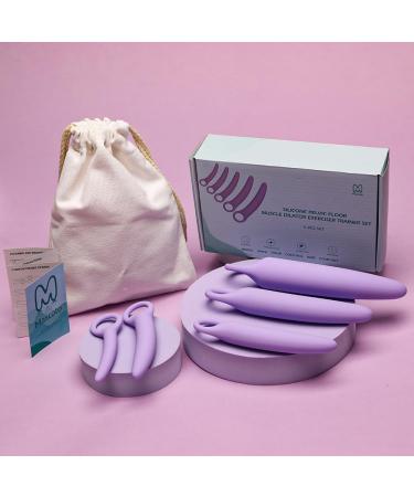 Pelvic Floor Trainer Set by Moscoto - 5-Piece Soft Silicone Dilators for Beginners to Advanced | Includes Cotton Travel Pouch - Buy Online on GoSupps.com