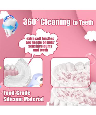 Kids Electric U-Shaped Automatic Toothbrush | 3 Brushing Heads & Cup | IPX7 Waterproof | Best Gift for Kids 2-12 | Pink - Buy Online on GoSupps.com